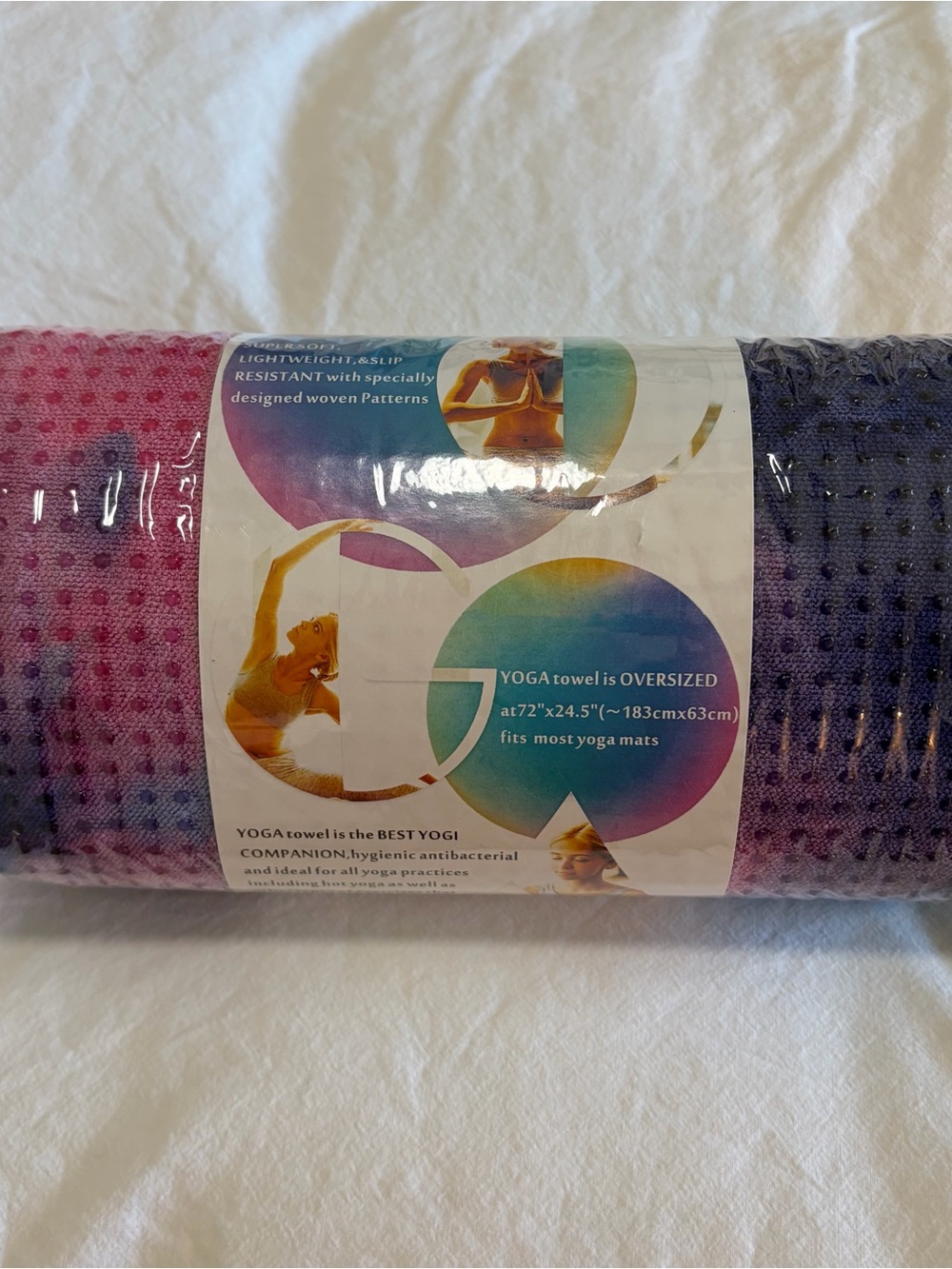 NWT Non-Slip Oversized Yoga Towel in Pink and Purple